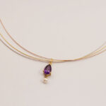 Three layer amethyst necklace