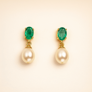 Emerald & Pearl Earrings